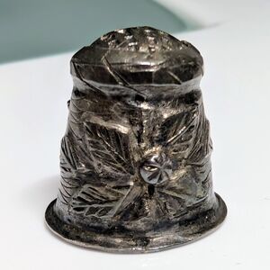 Vintage Early 1900's Sterling Silver Intricately Designed Thimble